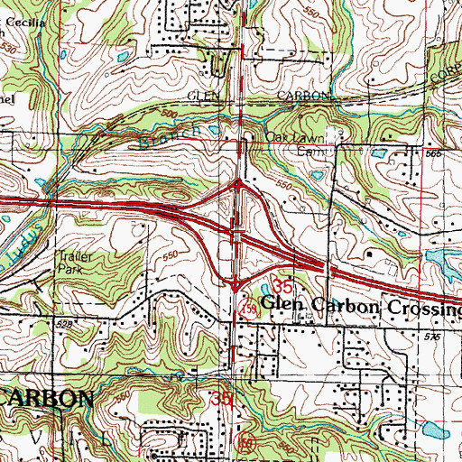 Topographic Map of Interchange 12, IL