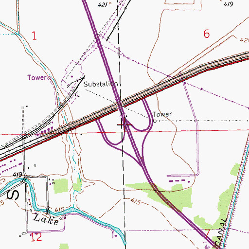 Topographic Map of Interchange 29, IL