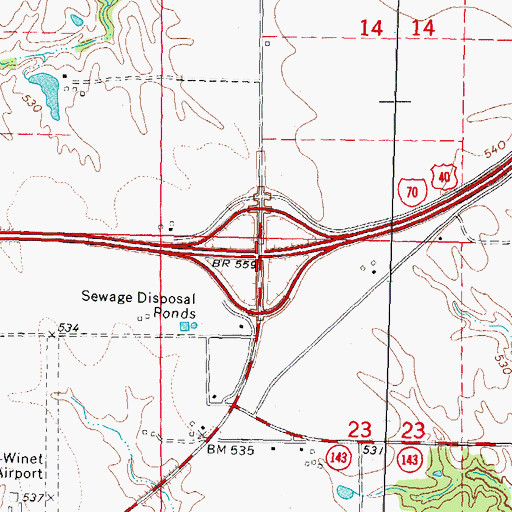 Topographic Map of Interchange 30, IL
