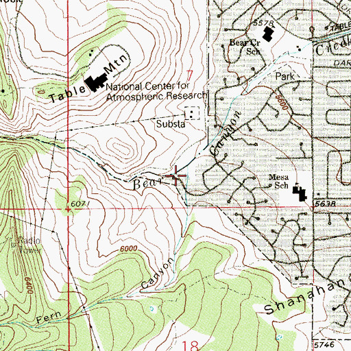 Topographic Map of Bear Canyon, CO