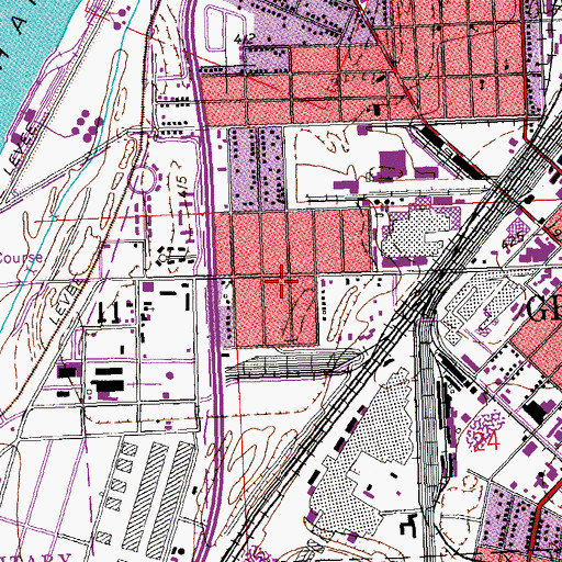 Topographic Map of Lincoln Place Community House, IL