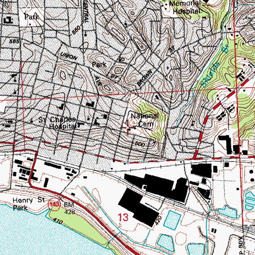 Topographic Map of Lovejoy State Memorial, IL
