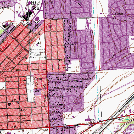 Topographic Map of Marshall Elementary School, IL