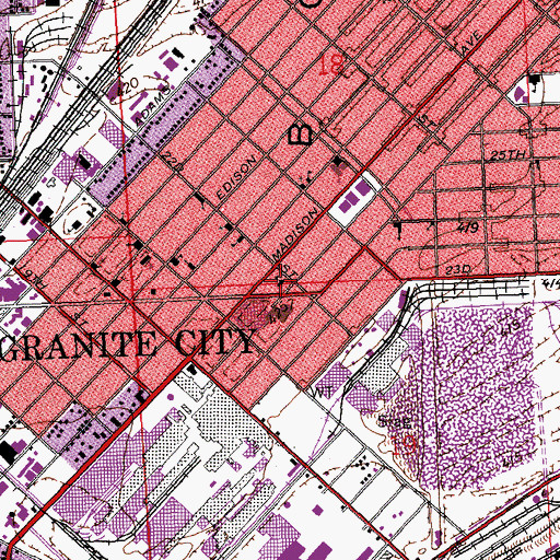 Topographic Map of McKinley Public School (historical), IL
