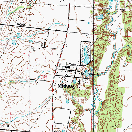 Topographic Map of Midway School, IL