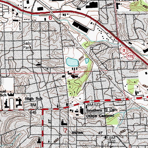 Topographic Map of Mississippi Valley Christian School, IL