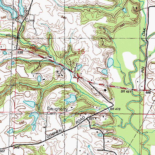 Topographic Map of Mount Zion School (historical), IL