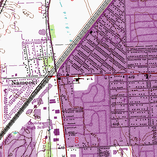 Topographic Map of Nameoki Public School (historical), IL