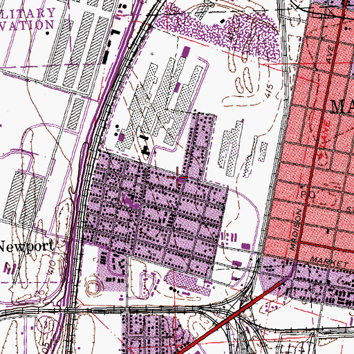 Topographic Map of North Venice Public School (historical), IL