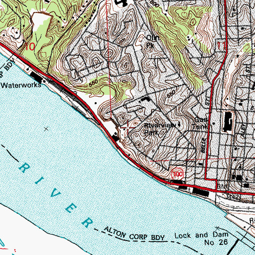 Topographic Map of Riverview Park, IL