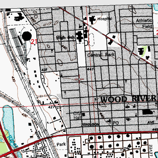 Topographic Map of First Evangelical United Brethren Church (historical), IL