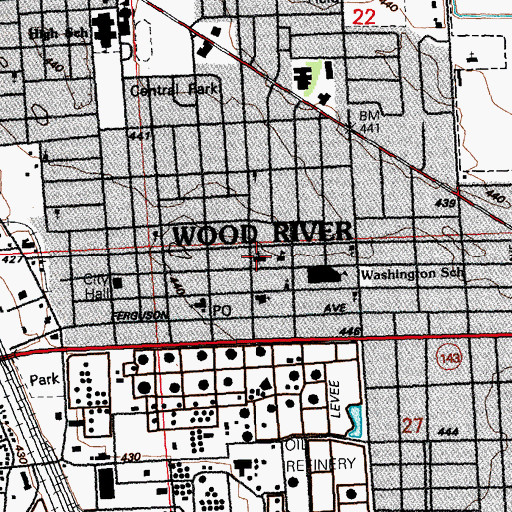 Topographic Map of Saint Bernard Roman Catholic Church, IL