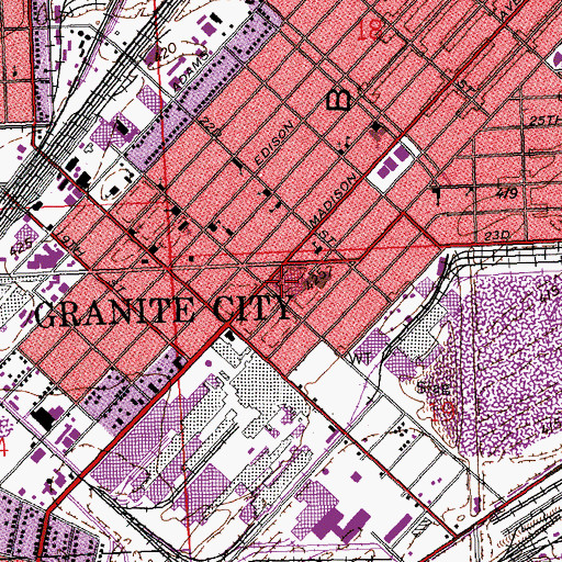 Topographic Map of Gateway Regional Medical Center, IL