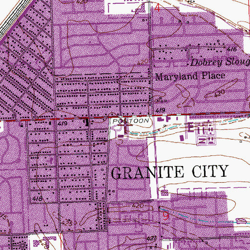 Topographic Map of Saint Elizabeths School, IL