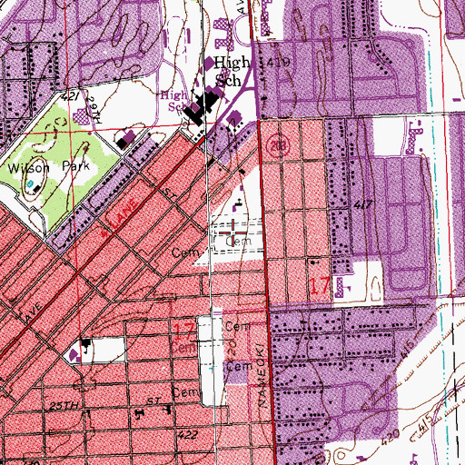 Topographic Map of Saint Johns United Church of Christ Old Cemetery, IL