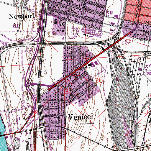 Topographic Map of Saint Marks Roman Catholic Church, IL