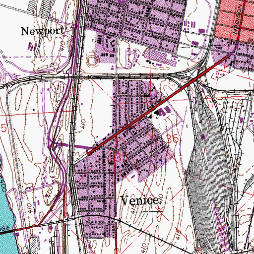 Topographic Map of Saint Mark School, IL