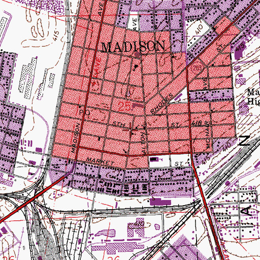 Topographic Map of Saint Marys Russian Orthodox Church, IL