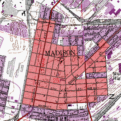 Topographic Map of Saint Marys School, IL