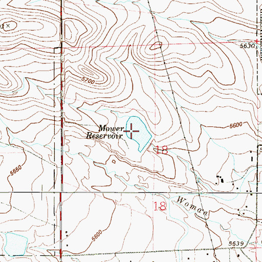 Topographic Map of Mower Reservoir, CO