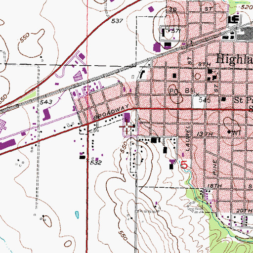 Topographic Map of Spindler Park, IL