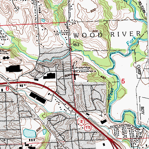 Topographic Map of Thomas Jefferson Elementary School, IL