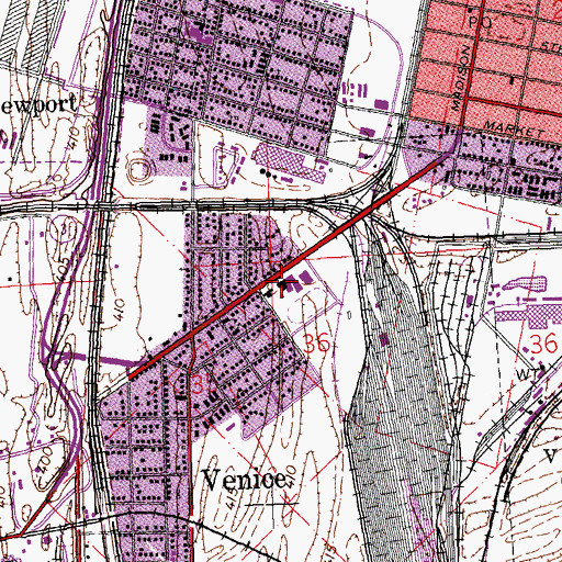 Topographic Map of Venice High School, IL