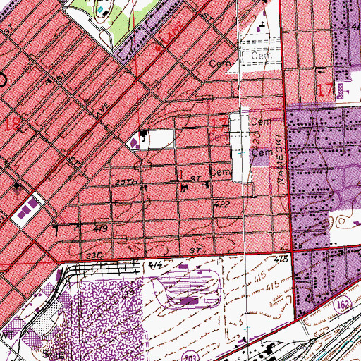 Topographic Map of Webster Public School (historical), IL