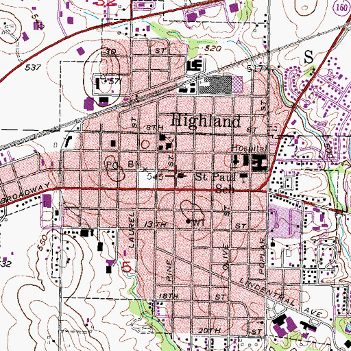 Topographic Map of Weinheimer Community Center, IL