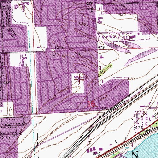 Topographic Map of Wilson Elementary School, IL