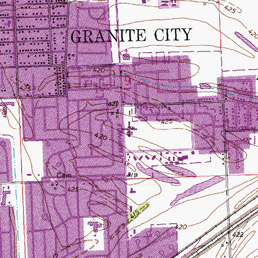 Topographic Map of Worthen Elementary School, IL