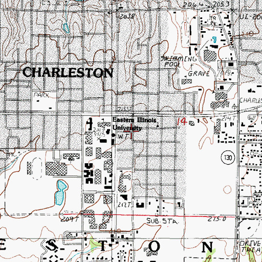 Topographic Map of Burl Ives Art Studio Hall, IL