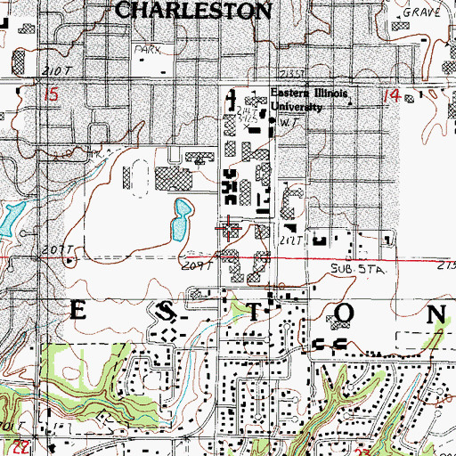Topographic Map of Charles H Coleman Hall, IL