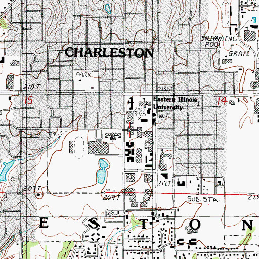Topographic Map of Florence McAfee Gymnasium, IL