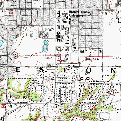 Topographic Map of Lawson Hall, IL
