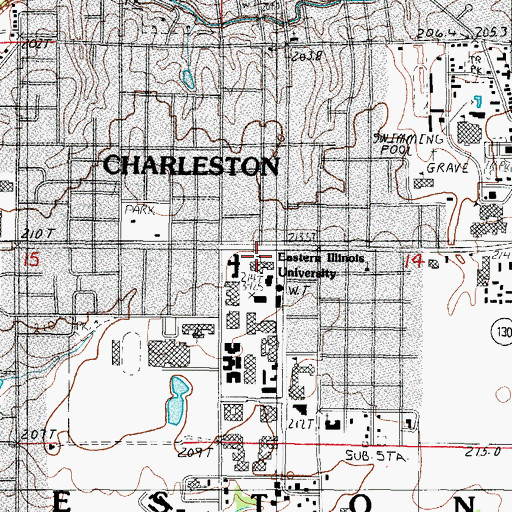 Topographic Map of Livingston C Lord Administration Building, IL