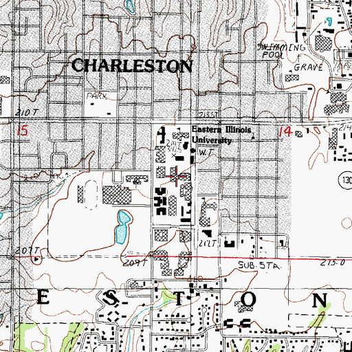 Topographic Map of Martin Luther King Junior University Union, IL