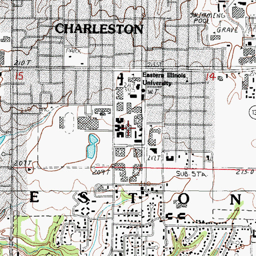 Topographic Map of Mary J Booth Library, IL