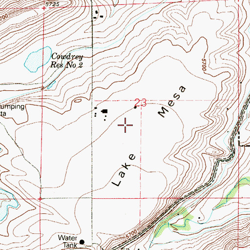 Topographic Map of Lake Mesa, CO