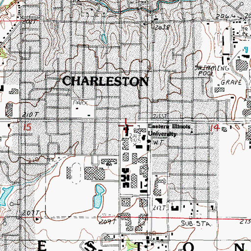 Topographic Map of Pemberton Hall, IL