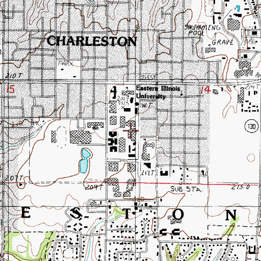 Topographic Map of Quincy V Doudna Fine Arts Center, IL
