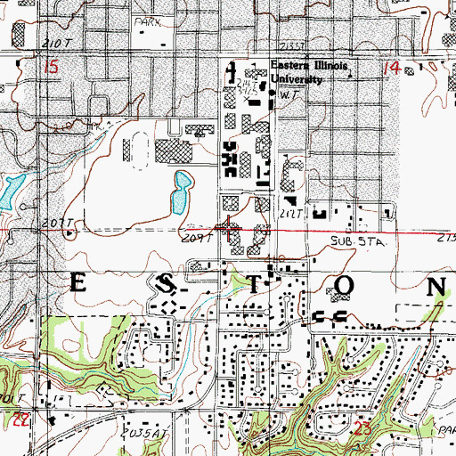 Topographic Map of Taylor Hall, IL