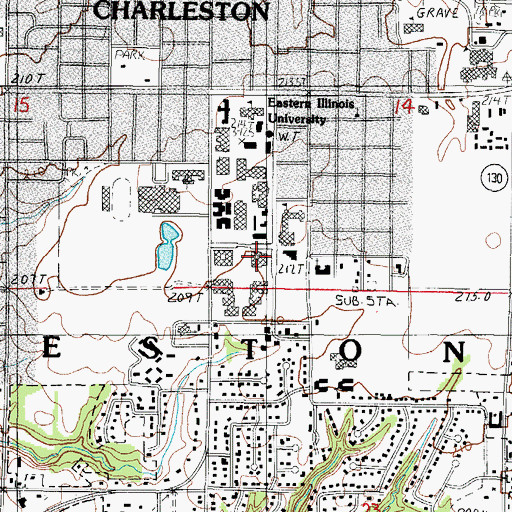 Topographic Map of Walter Klehm Hall, IL