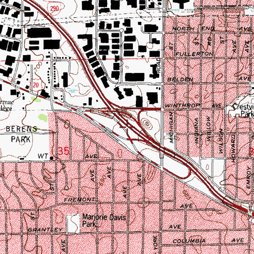 Topographic Map of Interchange 12, IL