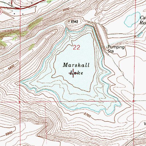 Topographic Map of Marshall Lake, CO