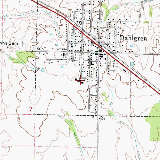 Topographic Map of Dahlgren Elementary School, IL