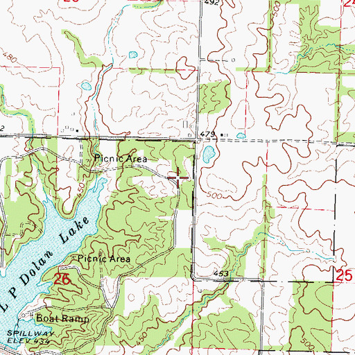 Topographic Map of Green Acre Picnic Area, IL