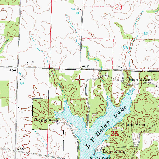 Topographic Map of Jackies Giant Oak Picnic Area, IL
