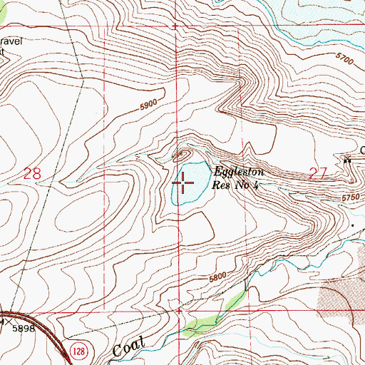 Topographic Map of Eggleston Reservoir Number 4, CO