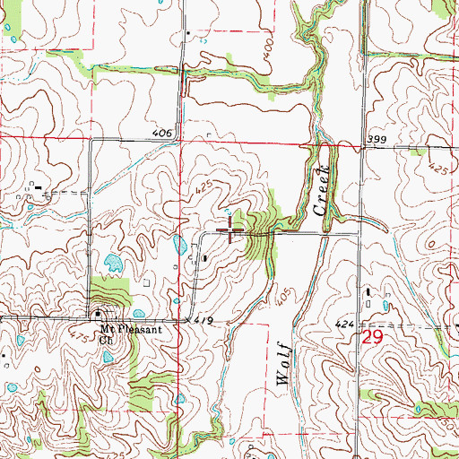 Topographic Map of Jefferson City (historical), IL